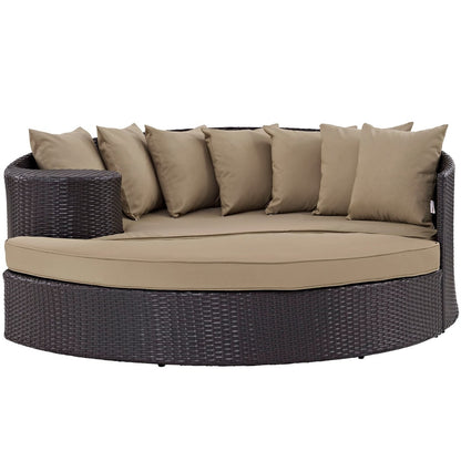 Convene Outdoor Patio Daybed, Brown, Rattan 10488