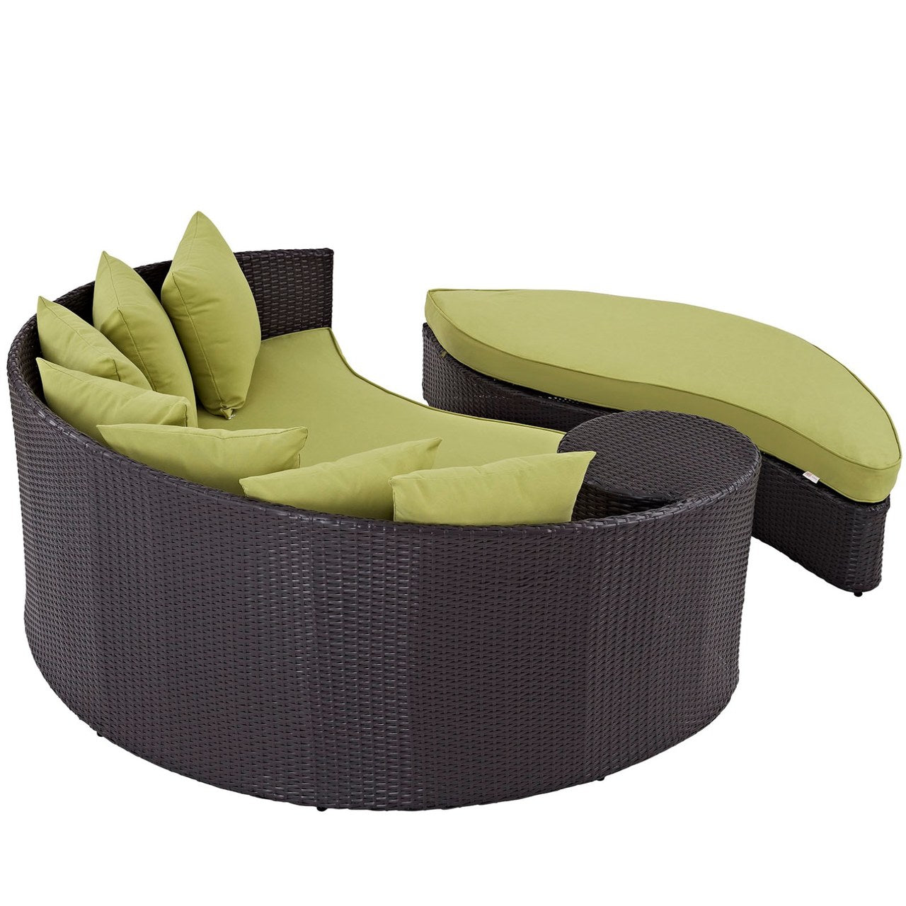 Convene Outdoor Patio Daybed, Green, Rattan 10490