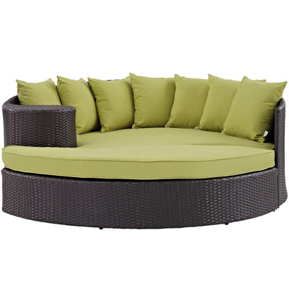 Convene Outdoor Patio Daybed, Green, Rattan 10490