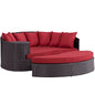 Convene Outdoor Patio Daybed, Red, Rattan 10491