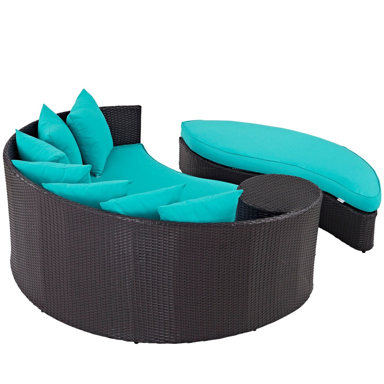 Convene Outdoor Patio Daybed, Blue, Rattan 10492