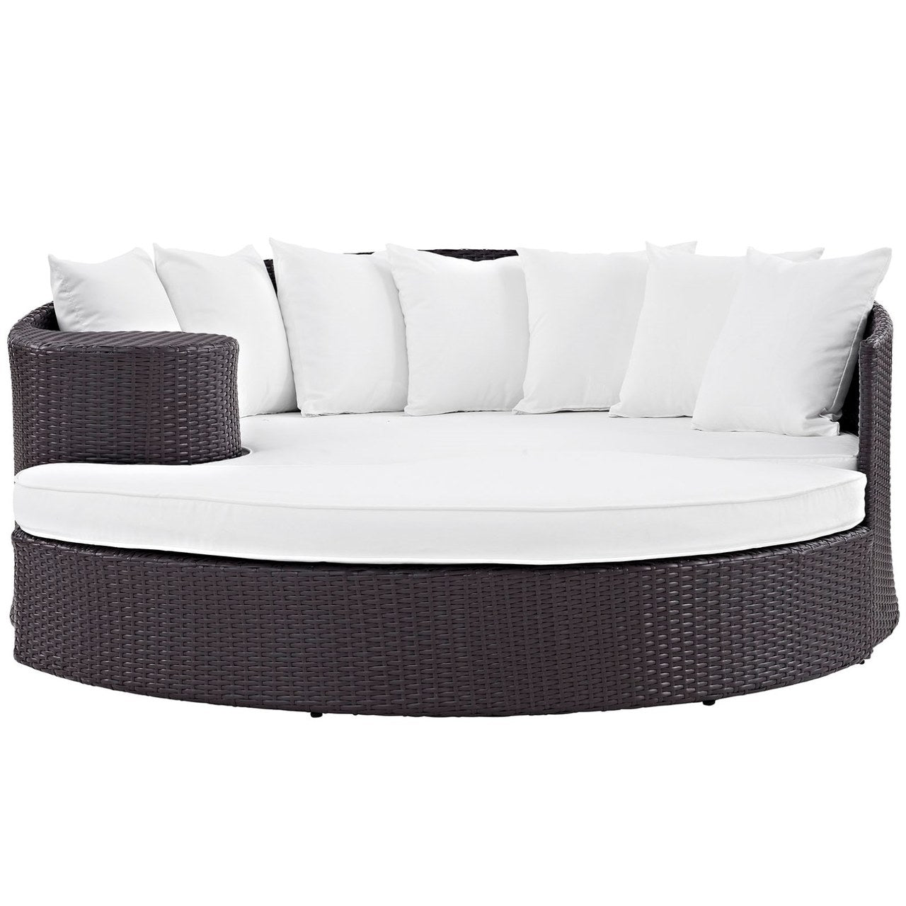 Convene Outdoor Patio Daybed, White, Rattan 10493