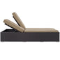 Convene Double Outdoor Patio Chaise, Brown, Rattan 10494