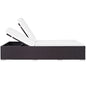 Convene Double Outdoor Patio Chaise, White, Rattan 10499