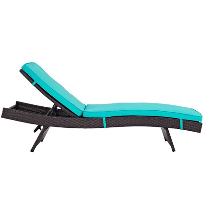 Convene Outdoor Patio Chaise, Blue, Rattan 10511