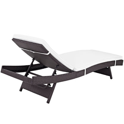 Convene Outdoor Patio Chaise, White, Rattan 10512