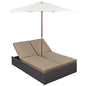 Convene Double Outdoor Patio Chaise, Brown, Rattan 10514