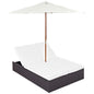 Convene Double Outdoor Patio Chaise, White, Rattan 10519