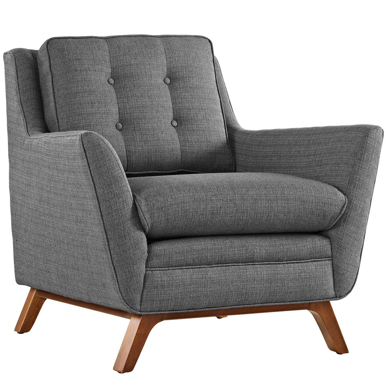 Beguile Three PCS Upholstered Fabric Living Room Set, Grey, Fabric 10522