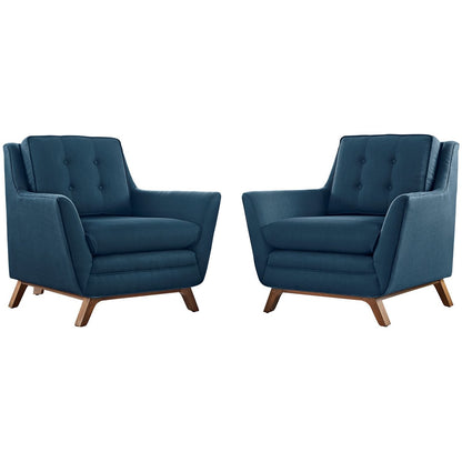 Beguile Armchair ( Set of Two), Navy, Fabric 10528
