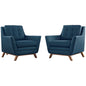Beguile Armchair ( Set of Two), Navy, Fabric 10528