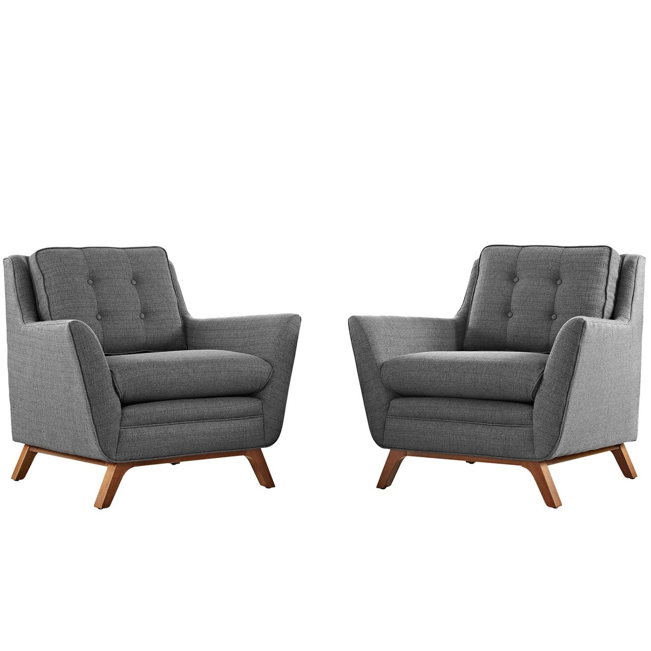 Beguile Armchair ( Set of Two), Grey, Fabric 10529