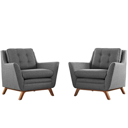 Beguile Armchair ( Set of Two), Grey, Fabric 10529