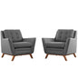 Beguile Armchair ( Set of Two), Grey, Fabric 10529
