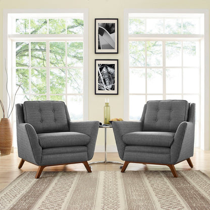 Beguile Armchair ( Set of Two), Grey, Fabric 10529