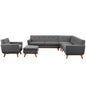 Engage Five PCS Sectional Sofa, Grey, Fabric 10535