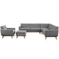 Engage Five PCS Sectional Sofa, Grey, Fabric 10536