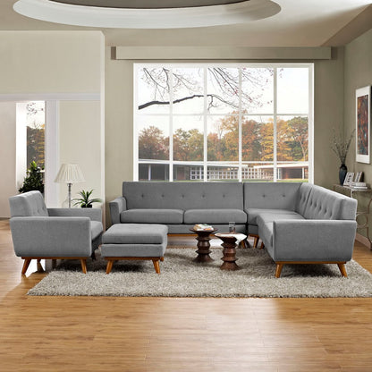Engage Five PCS Sectional Sofa, Grey, Fabric 10536