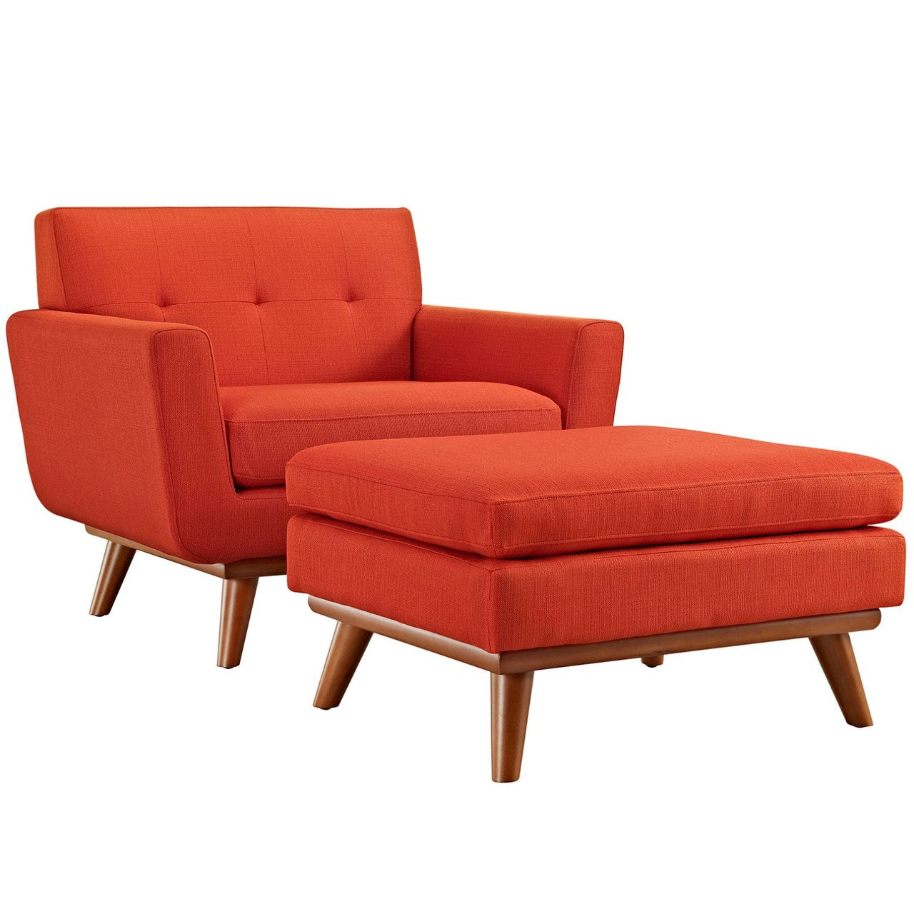 Engage Armchair and Ottoman, Red, Fabric 10539