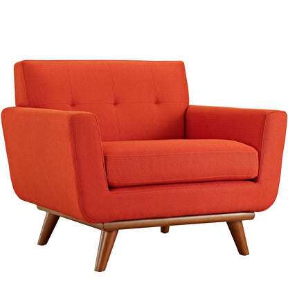 Engage Armchair and Ottoman, Red, Fabric 10539