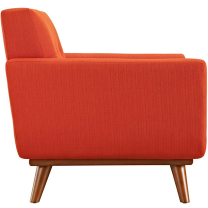 Engage Armchair and Ottoman, Red, Fabric 10539
