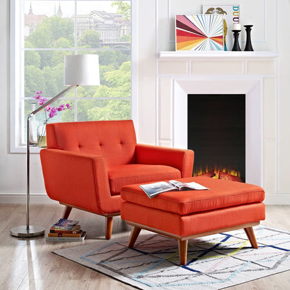 Engage Armchair and Ottoman, Red, Fabric 10539