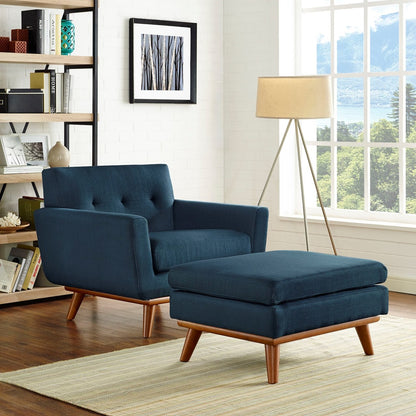 Engage Armchair and Ottoman, Navy, Fabric 10540