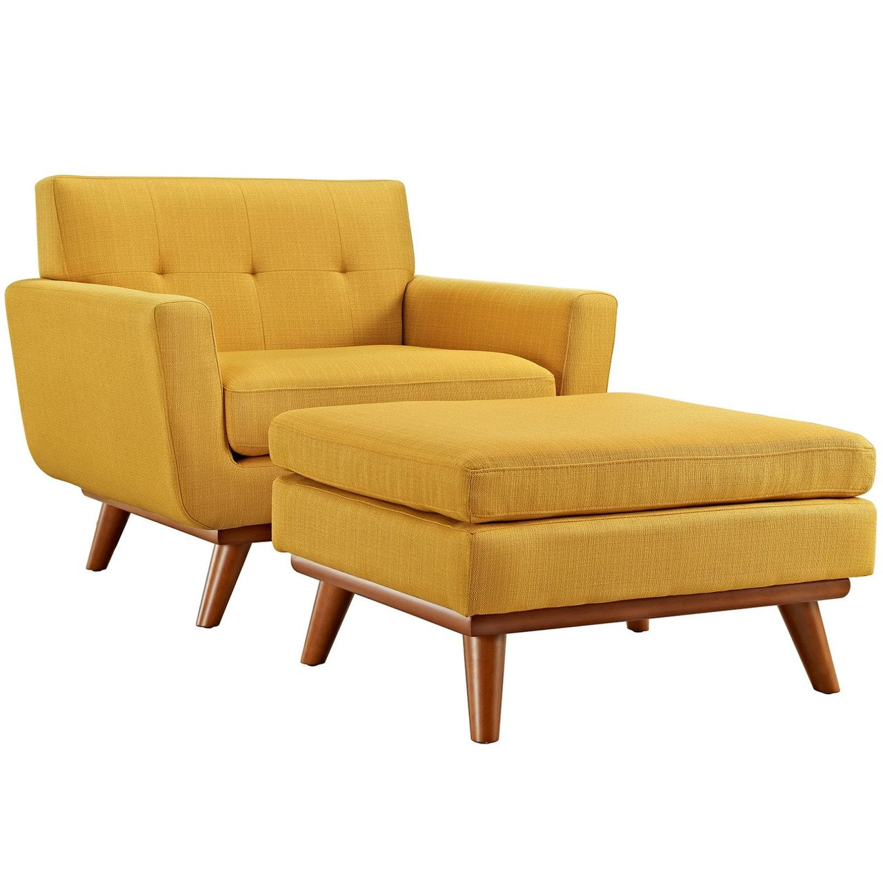 Engage Armchair and Ottoman, Orange, Fabric 10541