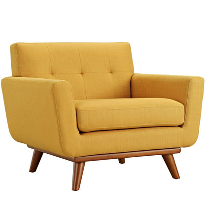 Engage Armchair and Ottoman, Orange, Fabric 10541