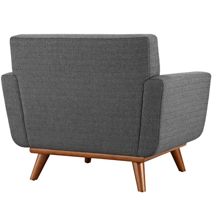 Engage Armchair and Ottoman, Grey, Fabric 10542