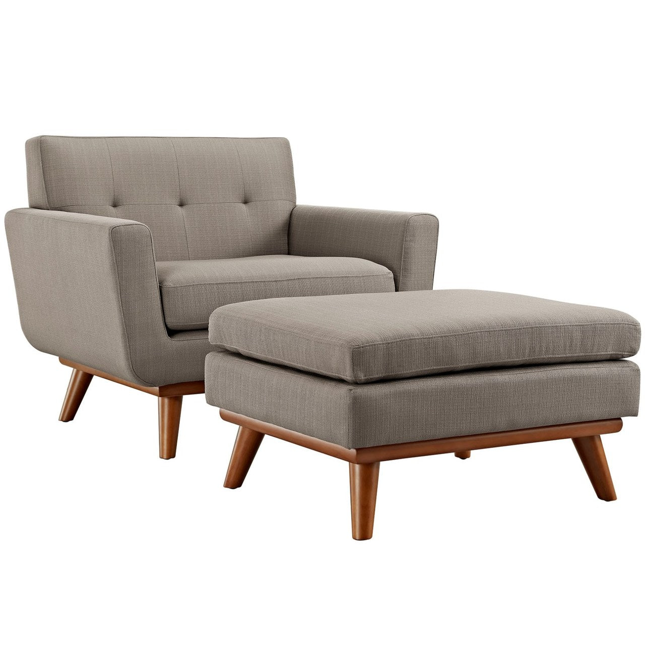 Engage Armchair and Ottoman, Grey, Fabric 10543