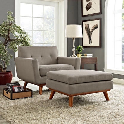 Engage Armchair and Ottoman, Grey, Fabric 10543
