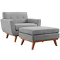 Engage Armchair and Ottoman, Grey, Fabric 10544