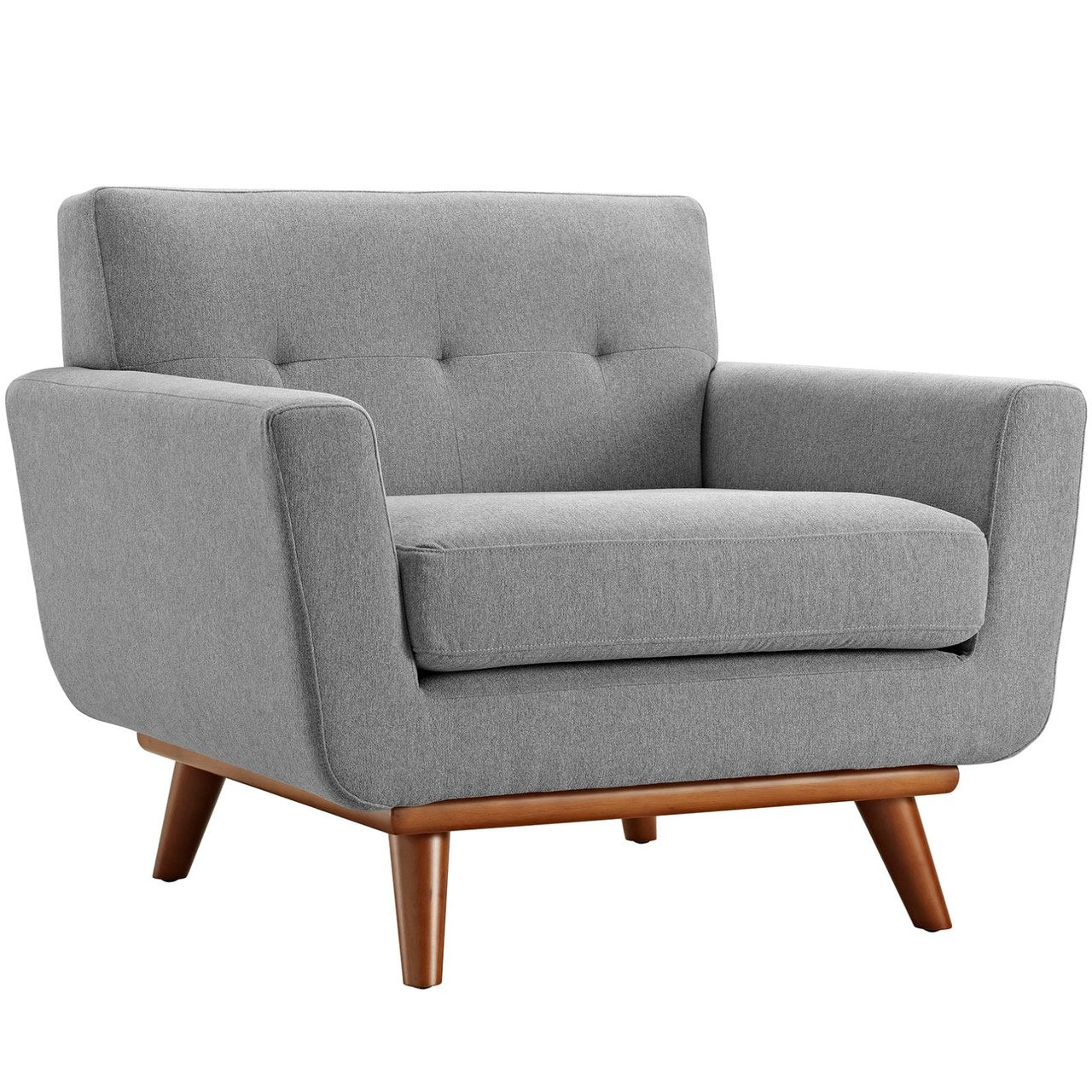 Engage Armchair and Ottoman, Grey, Fabric 10544