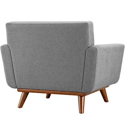 Engage Armchair and Ottoman, Grey, Fabric 10544