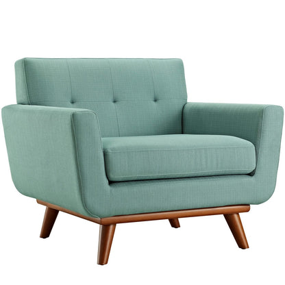 Engage Armchair and Ottoman, Blue, Fabric 10545
