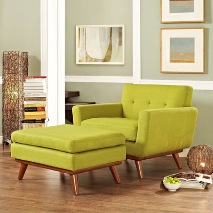 Engage Armchair and Ottoman, Green, Fabric 10548