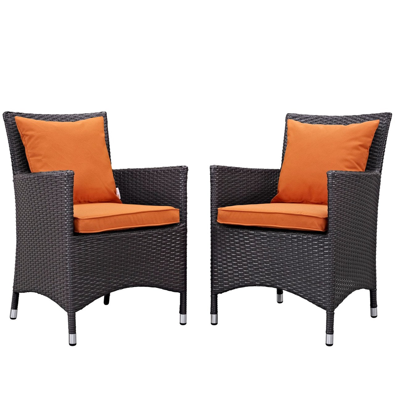 Convene Dining Chair ( Set of Two), Orange, Rattan 10551