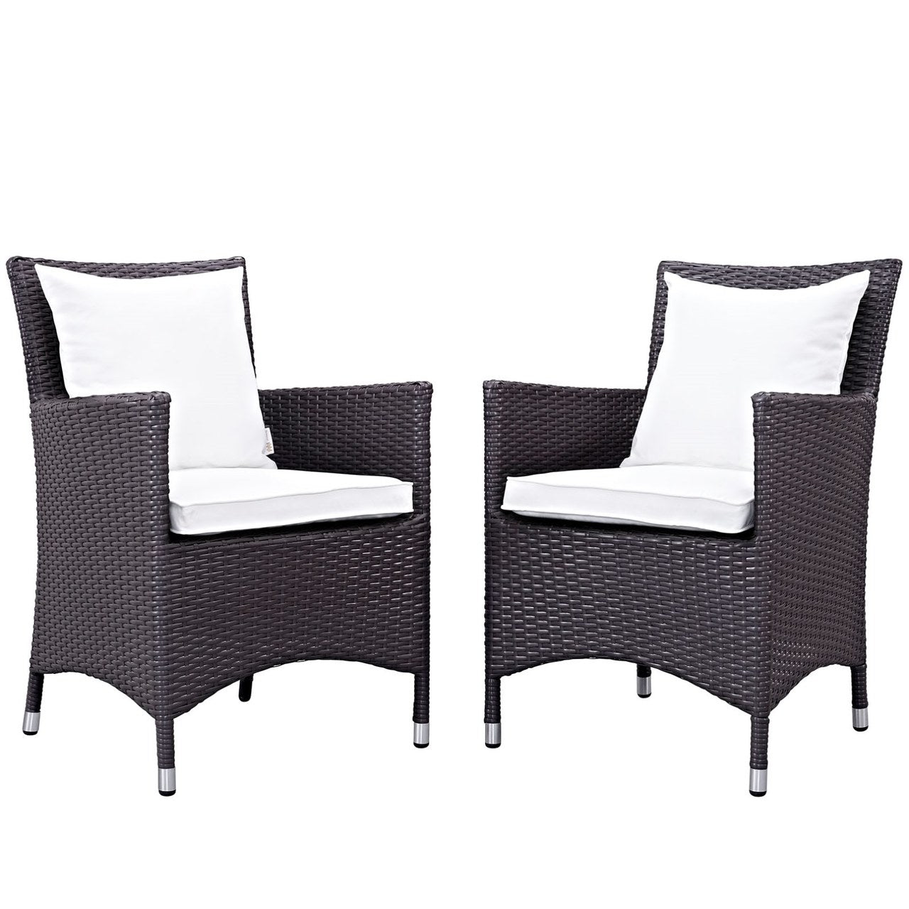 Convene Dining Chair ( Set of Two), White, Rattan 10555