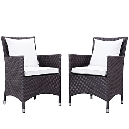 Convene Dining Chair ( Set of Two), White, Rattan 10555