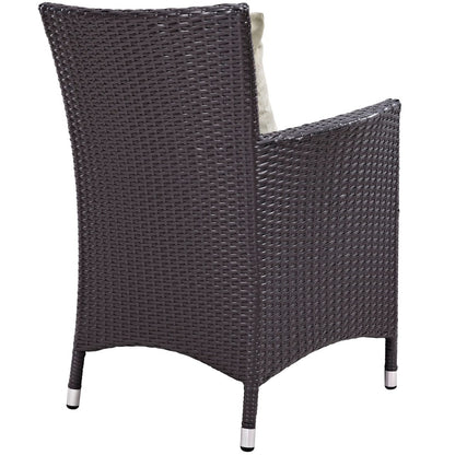 Convene Four PCS Outdoor Patio Dining Set, Beige, Rattan 10556