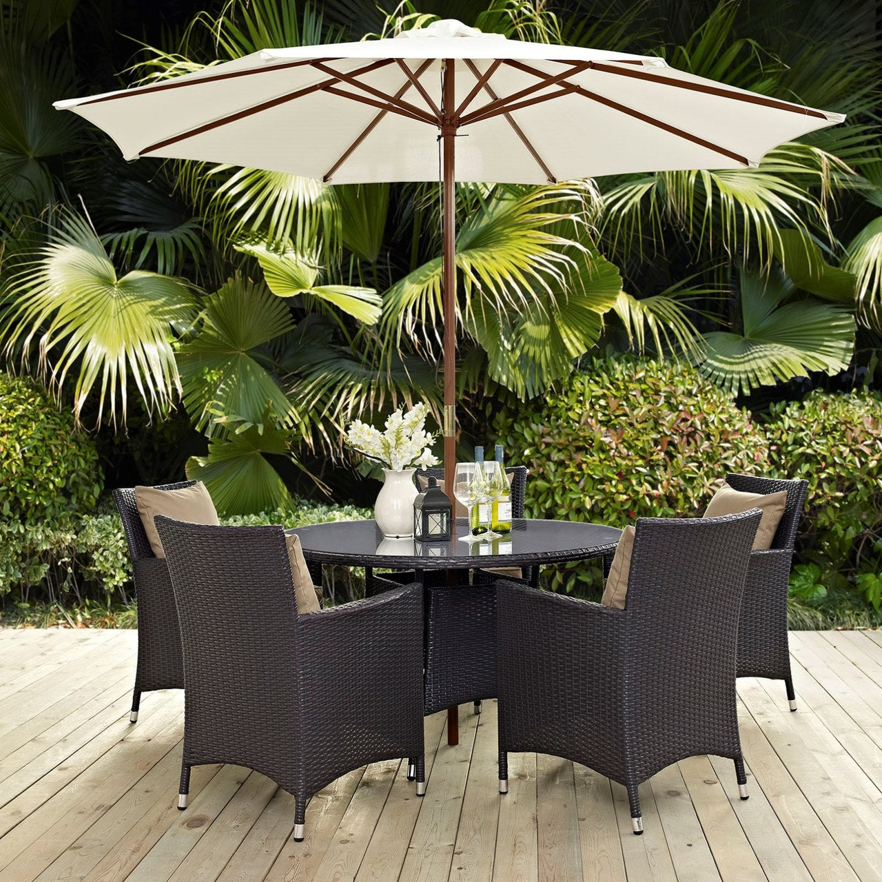 Convene Dining Chair ( Set of Two), White, Rattan 10570