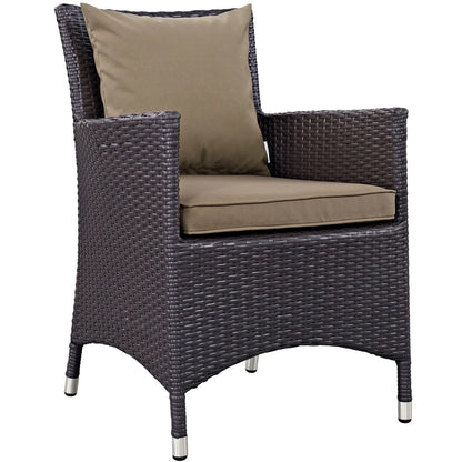 Convene Eight PCS Outdoor Patio Dining Set, Brown, Rattan 10579