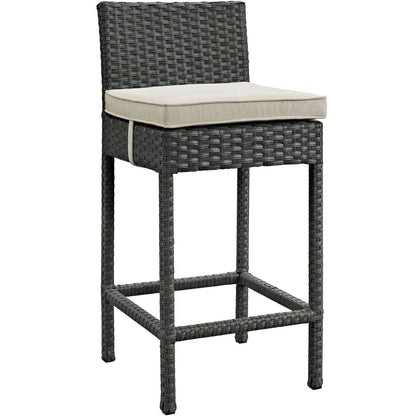 Sojourn Bar Stool Chair ( Set of Two), Beige, Rattan 10585