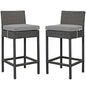 Sojourn 2 Piece Outdoor Patio Sunbrella® Pub Set, Sunbrella Rattan Wicker, Grey Gray 13494