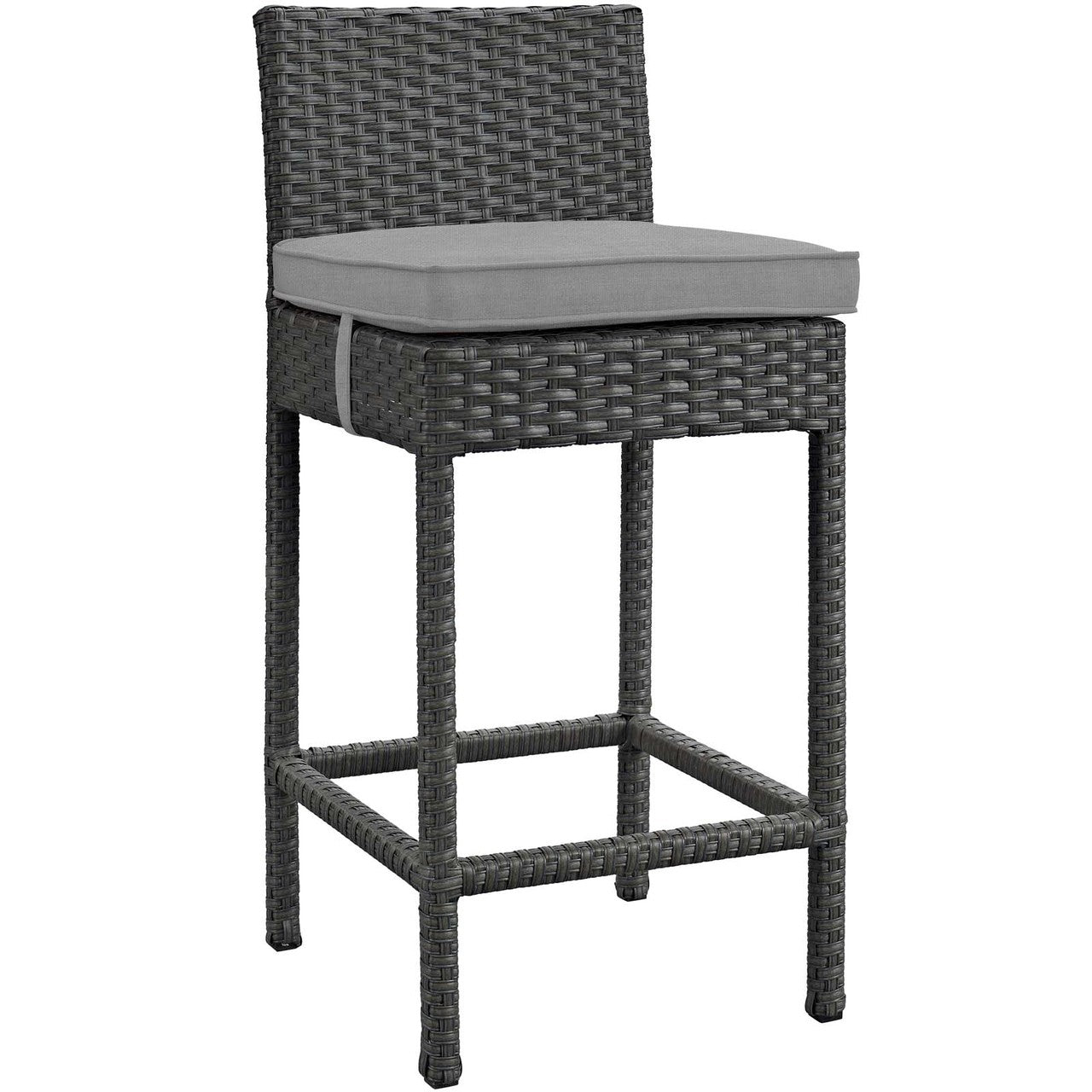 Sojourn 4 Piece Outdoor Patio Sunbrella® Pub Set, Sunbrella Rattan Wicker, Grey Gray 13496