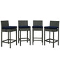 Sojourn Four PCS Outdoor Patio Sunbrella Pub Set, Navy, Rattan 10589