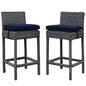 Summon Bar Stool Chair ( Set of Two), Navy, Rattan 10592