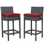 Summon 2 Piece Outdoor Patio Sunbrella® Pub Set, Sunbrella Rattan Wicker, Red 13499