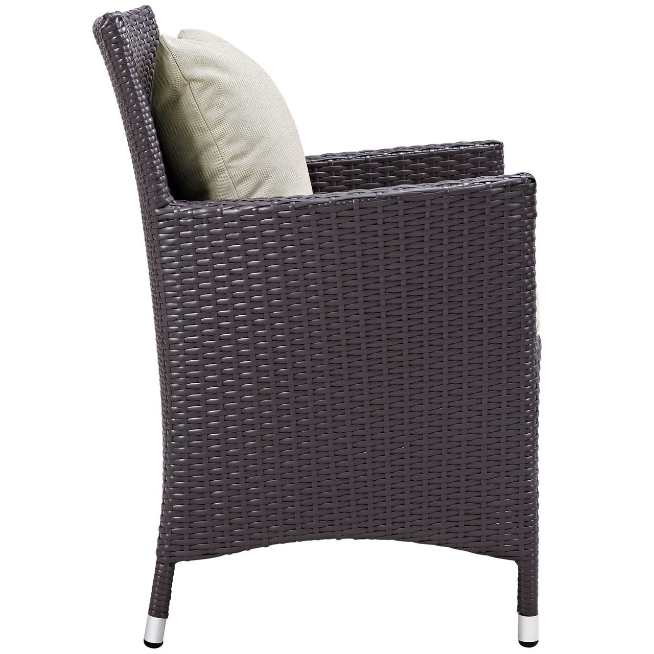 Convene Seven PCS Outdoor Patio Dining Set, Beige, Rattan 10597